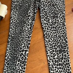 Michael Kors Black and White Animal Print Skinny Jeans